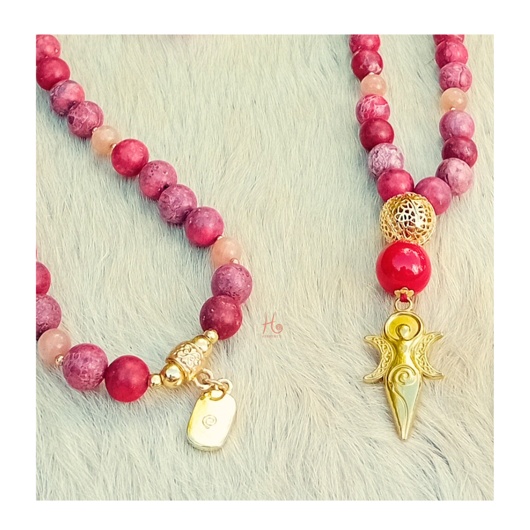 Mala ✿ Sulis - Jade, Sunstone, American Turquoise & 18k Gold Plating