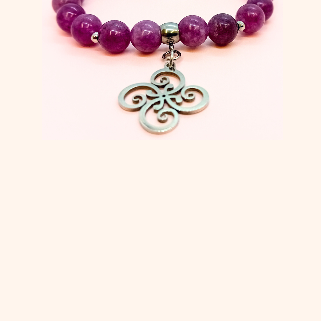 Bracelet ✿ Ysolde - Lepidolite & Stainless Steel