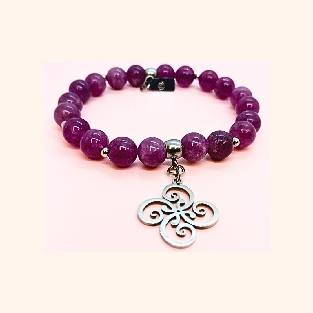 Bracelet ✿ Ysolde - Lepidolite & Stainless Steel
