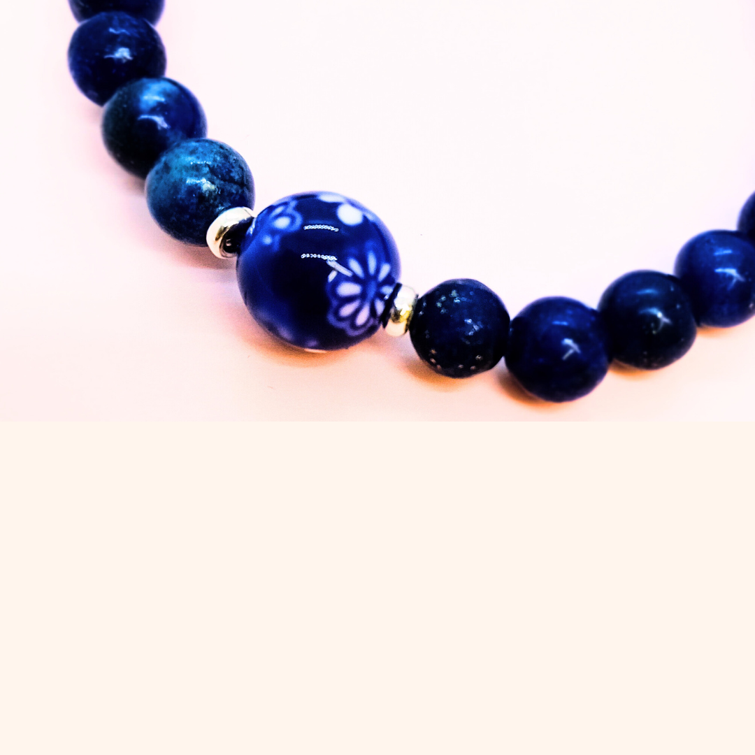 Bracelet ✿ Estrid - Lapis Lazuli & 925 Sterling Silver
