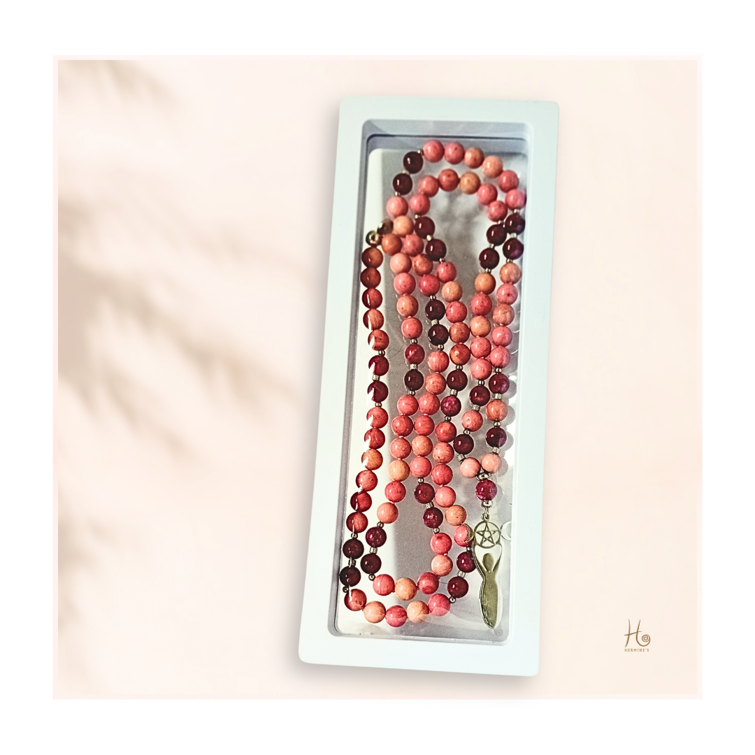 Mala ✿ Elowen - Rodonit, Granat & Rostfritt Stål