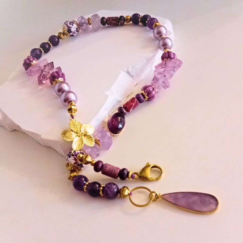 LIBERTÉ · Halsband · Ametist · Rostfritt Stål
