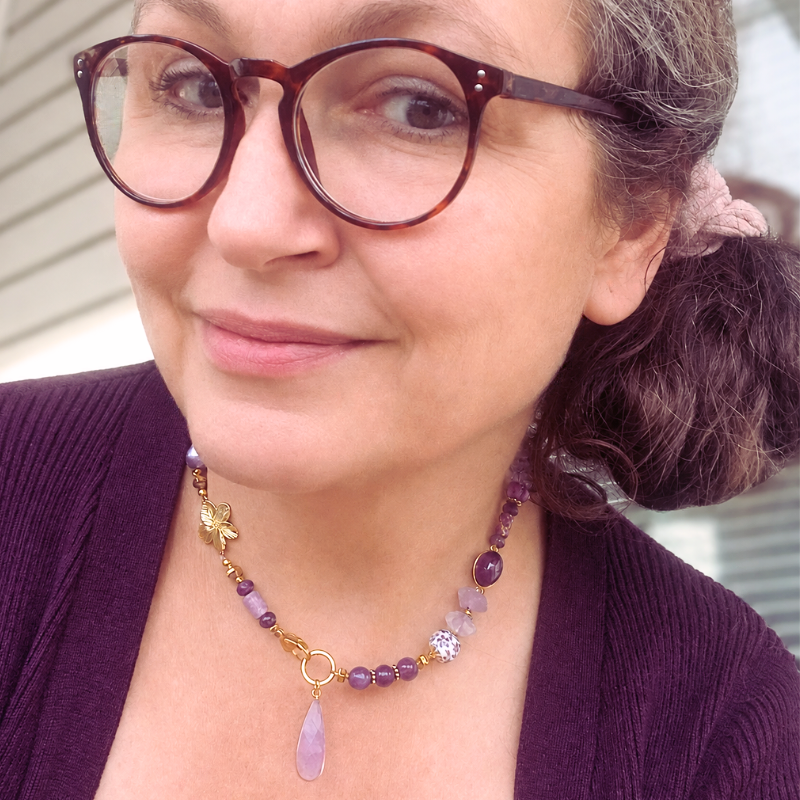 LIBERTÉ · Halsband · Ametist · Rostfritt Stål