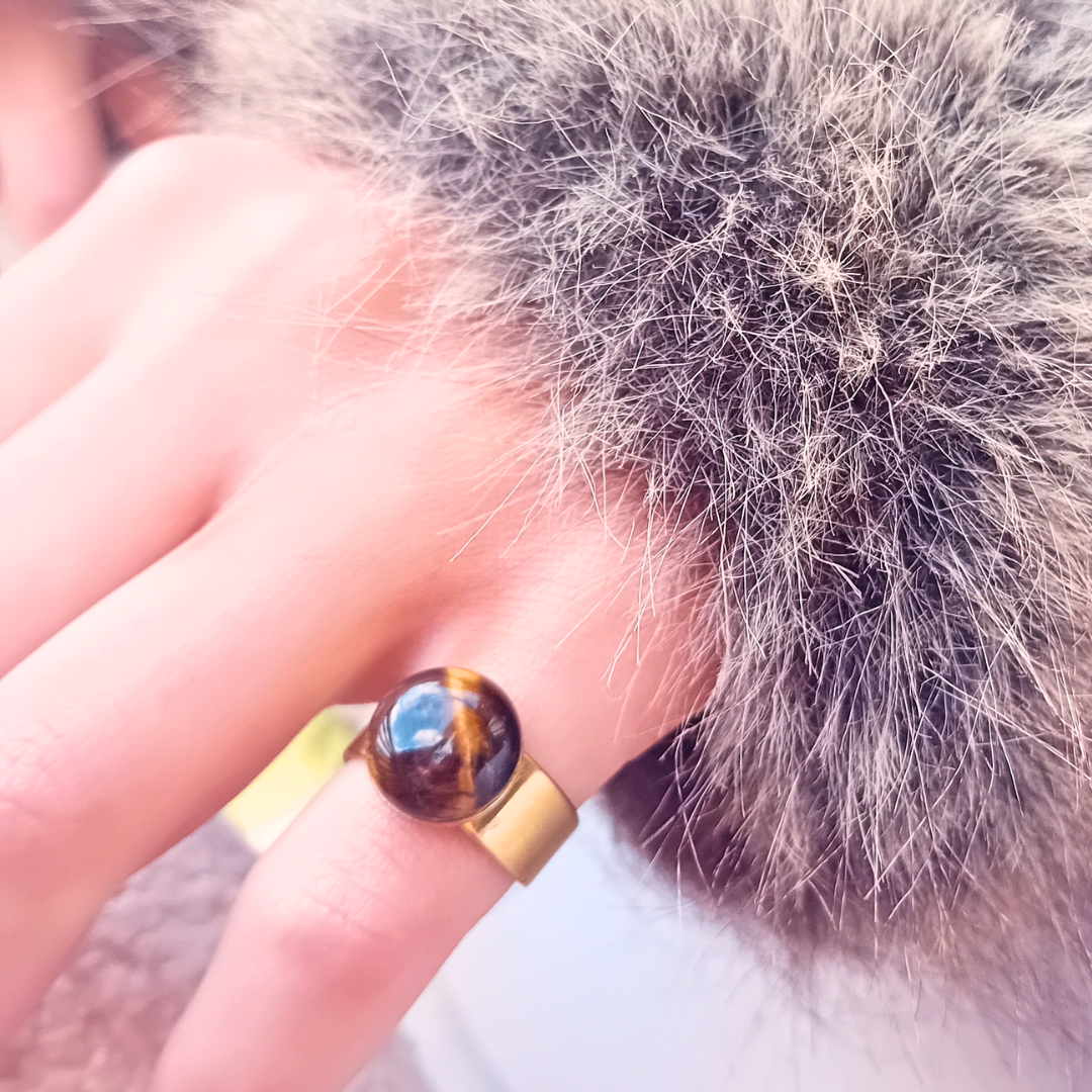 ORENA · Ring · Tiger's Eye · Stainless steel