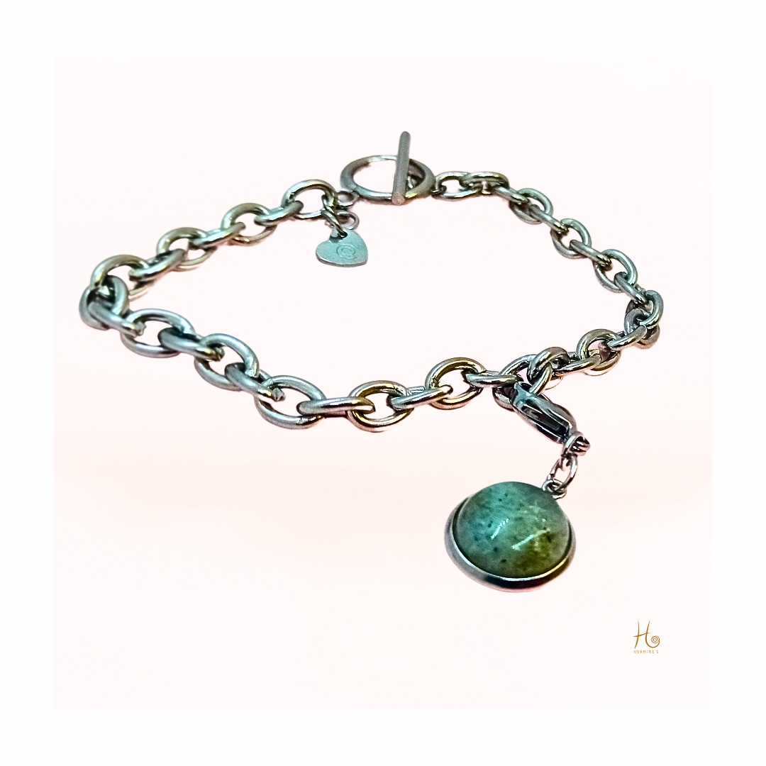 Armband ✿ Thora - Labradorit & Rostfritt Stål