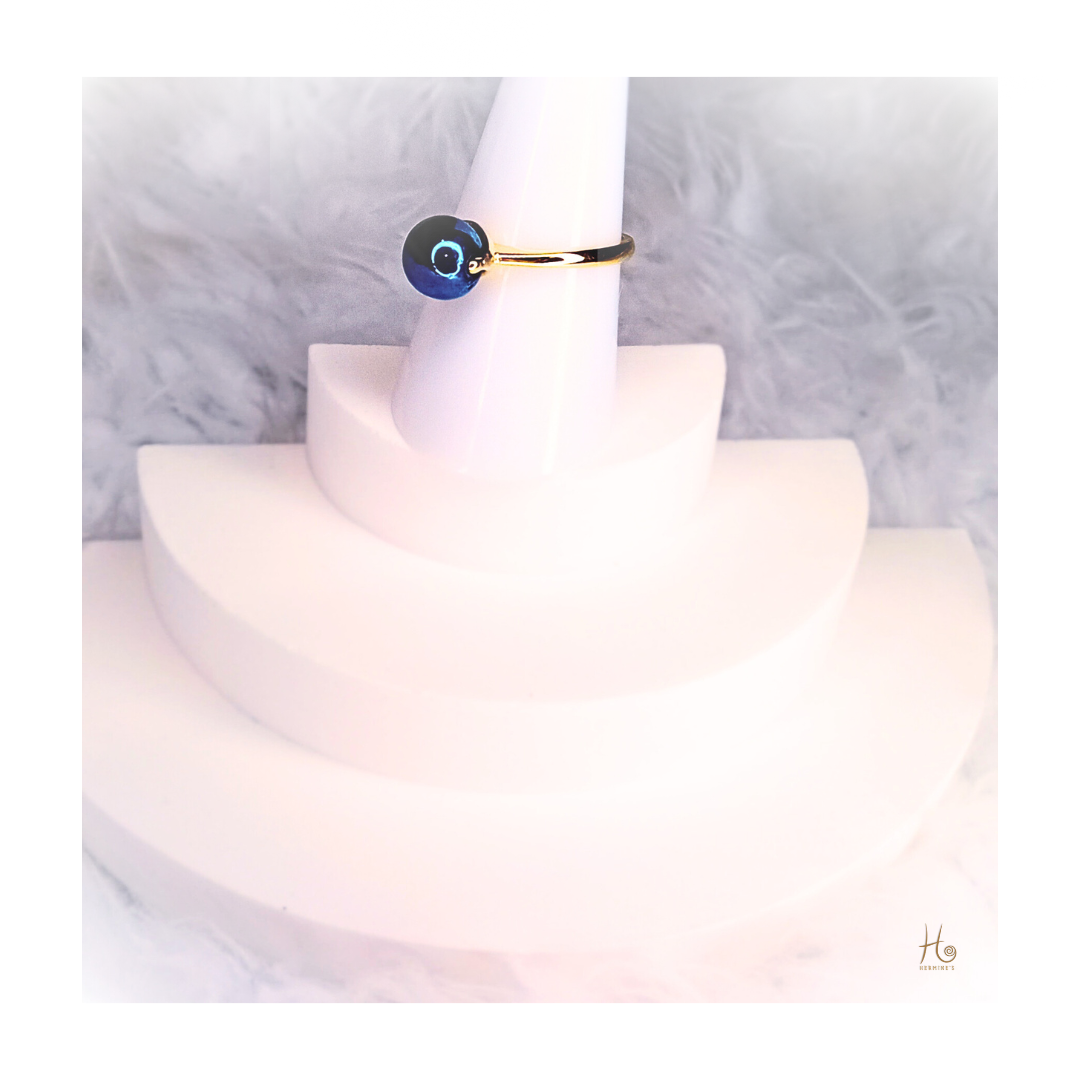 Ring Hematit 18k guldplätering