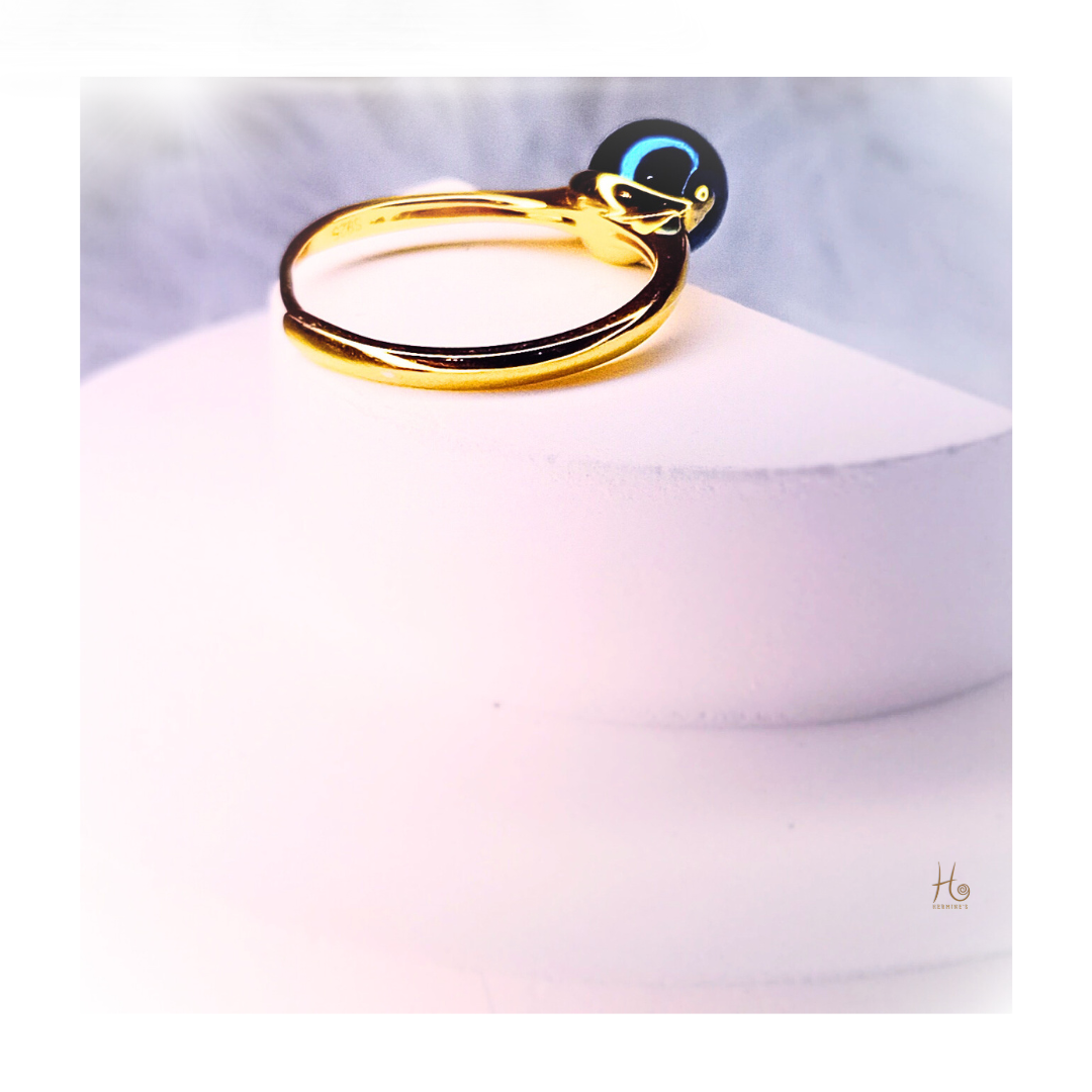 Ring Hematit 18k guldplätering