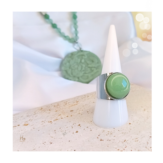 Ring Aventurin stainless steel