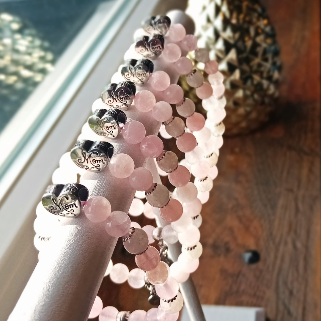 LUMIÈRE ·  Rosenkvarts · Månsten · Stainless steel